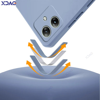 Luxury Dual Layer Cellphones Cases Covers for Motorola Moto G54 Power G64 5G G54Power MotoG64 Soft Square Liquid Silicone Armor