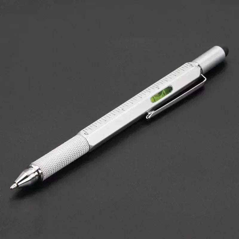 7 in 1 Multifunctional Pen Touch Screen Stylus Capacitive Pen with Screwdriver Ruler Levelgauge Refillable Ballpoint Pencil Tool - Urbizia