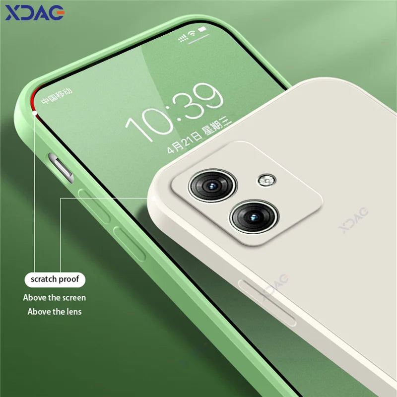 Luxury Dual Layer Cellphones Cases Covers for Motorola Moto G54 Power G64 5G G54Power MotoG64 Soft Square Liquid Silicone Armor