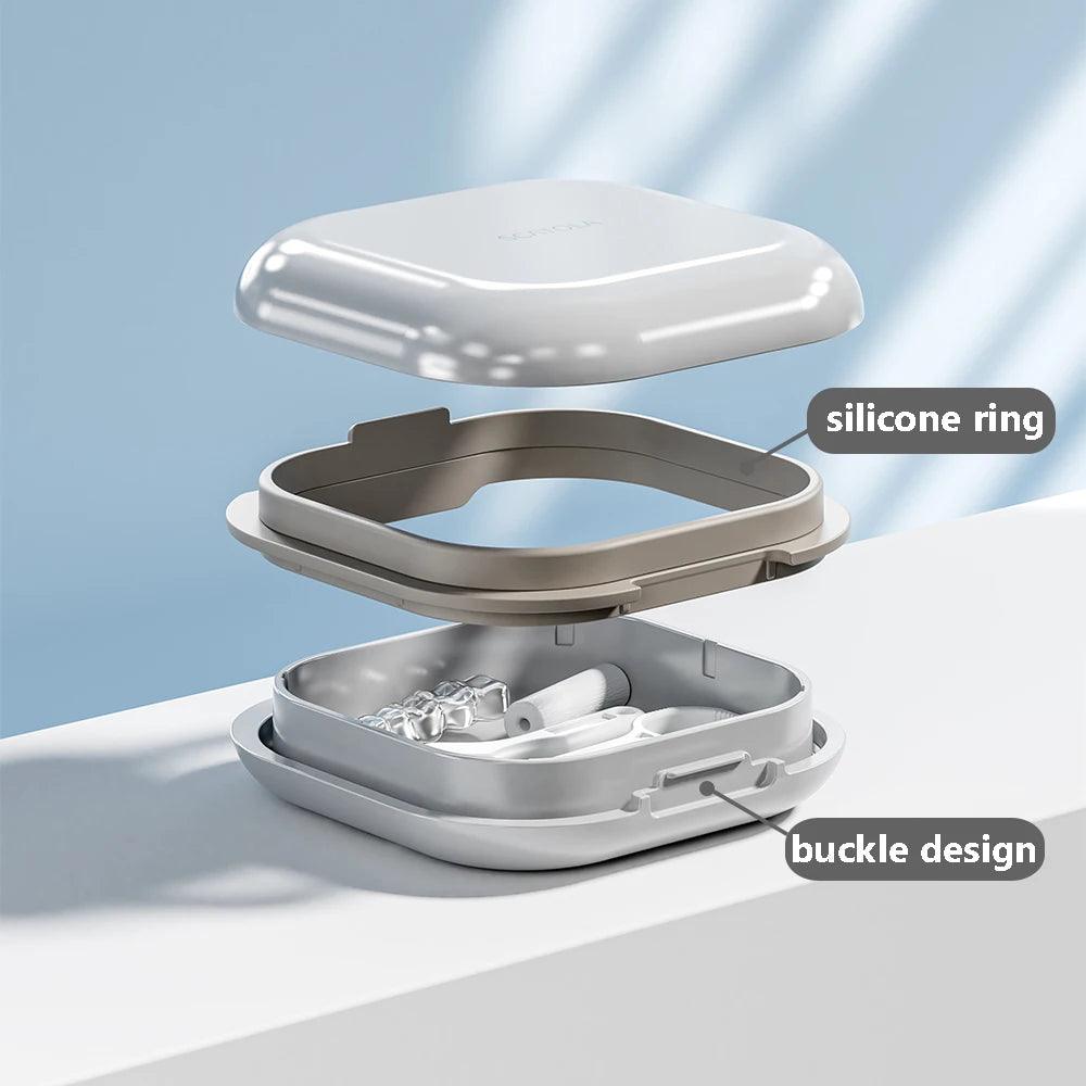 Retainer Case Portable Mouth Guard Case Night Denture Holder with Lid Teeth Aligner Slim Braces Box Orthodontic Supplies