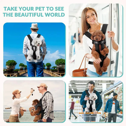 Dogs Carrier Backpack Thickened Sponge Pet Front Dog Carrier Backpacks Outdoor Portable Adjustable Hands Free Dog Backpack - Urbizia