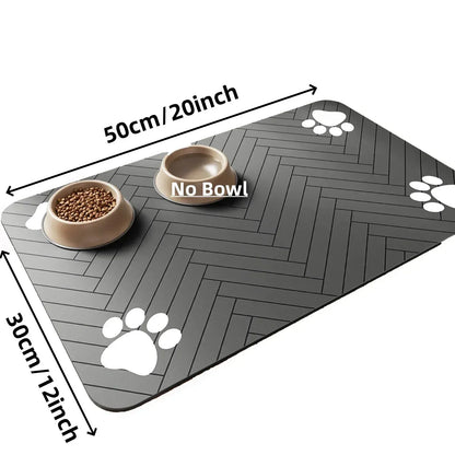 S（little kitten ）、M、L bsorbent Pet Feeding Mat, Waterproof Placemat for Dog & Cat Food & Water Bowls, Quick-Dry Rubber Backing - Urbizia
