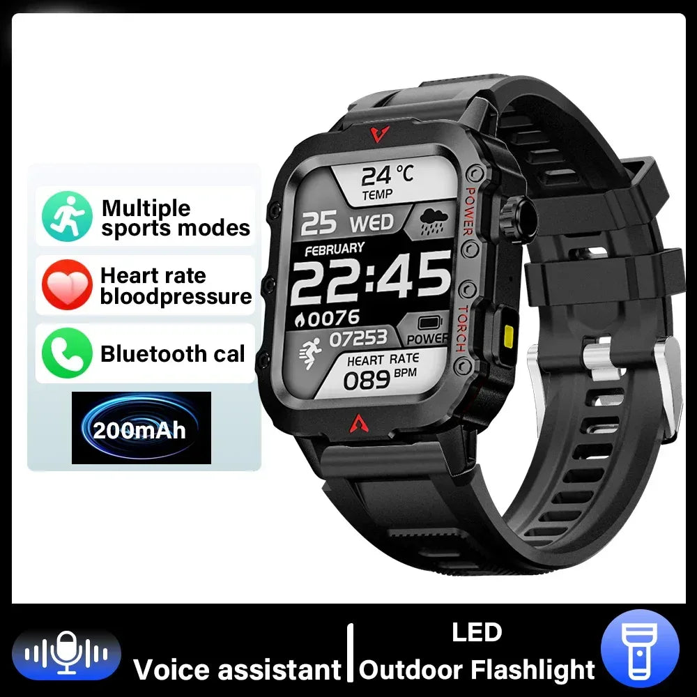 G.L Wear 2025 New Sports Smart Watch Bluetooth Talk LED Flashlight Multi-function Outdoor Sports Smart Watch for Men Women - Urbizia