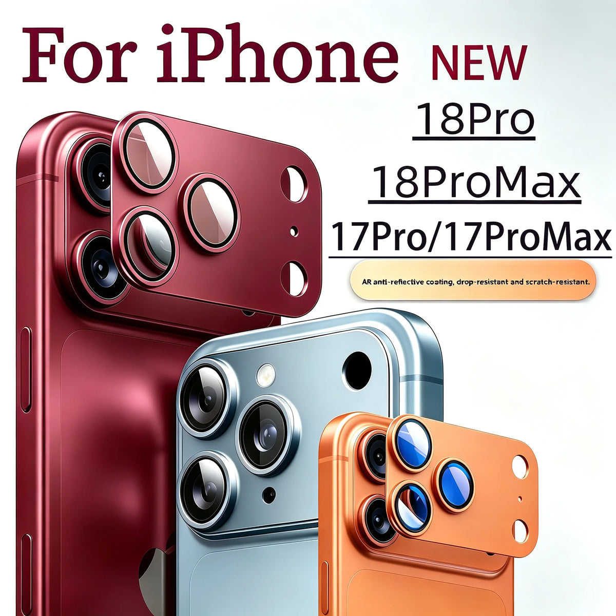 3/2/1PCS Matte Protective Film For iPhone 18 Pro Max 17 Pro Max Lens Full Coverage Ultra-Thin Camera Protector Drop Metal Frame
