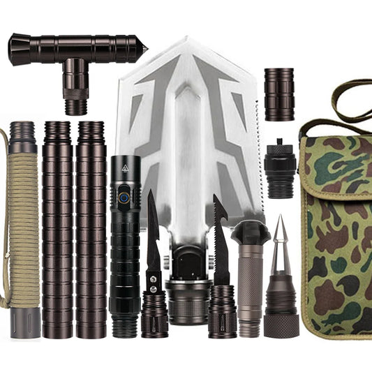 Outdoor Camping Hiking Stick DIY Self Defense Handle Tool Accessory Shovel Extra Extended Handles for Camping Gear