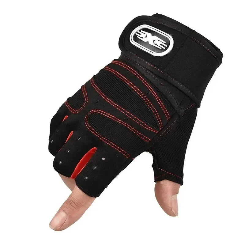 Fitness Half Finger Gloves Men And Women Wrist Guard Sports Dumbbell Riding Non Slip Horizontal Bar Exercise Training - Urbizia