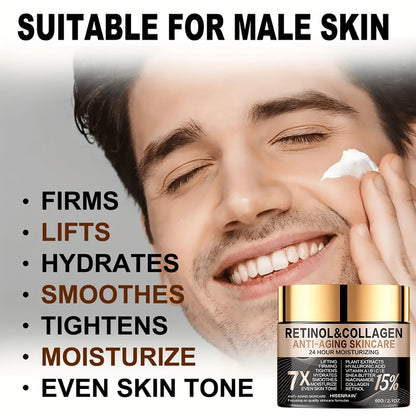 HISENRAIN Retinol Collagen Face Cream - Anti-Aging Intense Moisturizer, Reduce Wrinkles Fine Lines & Firm Skin.
