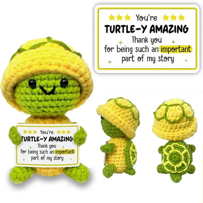 Positive Energy Crochet Doll Pocket Hug Handmade Knitted Plush Potato Plant Avocado Bee Turtle Duck Funny Emotional Support Gift - Urbizia