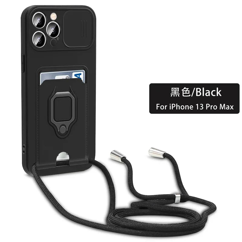 Crossbody Lanyard Ring Holder Case for Samsung Galaxy