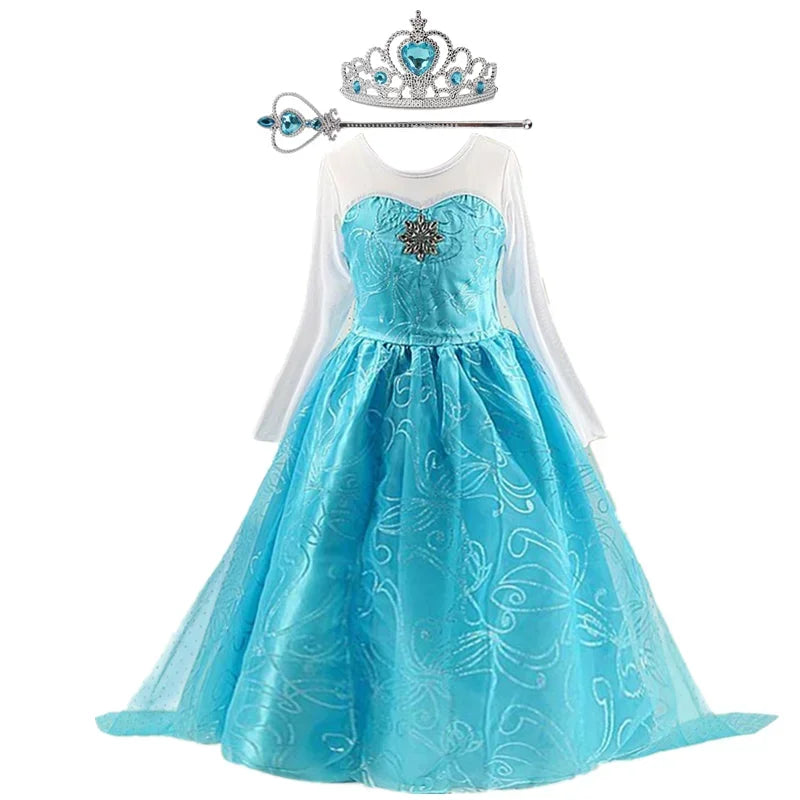 Elsa Dress for Girls – Birthday, Halloween, Carnival & Cosplay Princess Costume for Kids (3-10 Yrs)