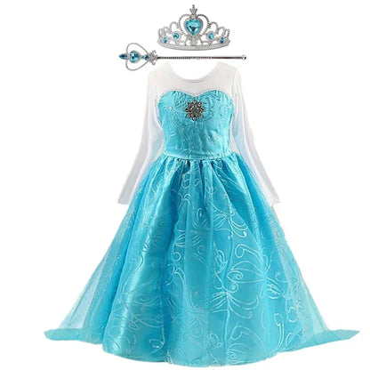 Elsa Dress for Girls – Birthday, Halloween, Carnival & Cosplay Princess Costume for Kids (3-10 Yrs)