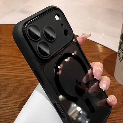 Luxury Shockproof Armor Bumper Clear Magnetic Case For iPhone 18 17 16 15 14 13 12 Pro Max For Magsafe Shockproof Hybrid Cover