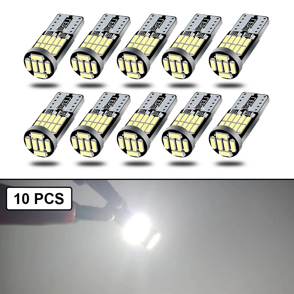 10-40 PCS CANBUS No Error T10 W5W LED Bulb For Car Interior Dome Door Map Trunk License Plate Lights 12V 26SMD 400LM 6500k White