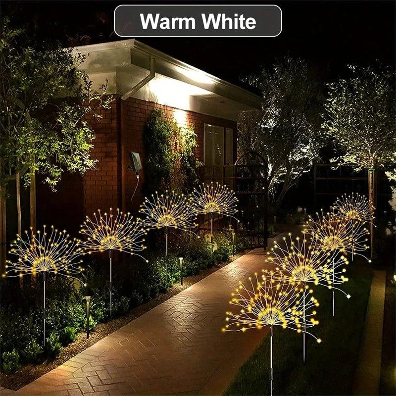 Solar Lights Outdoor Decorative Copper Wire 200 LED Firework Light Waterproof DIY Decorating Yard Garden Patio - Gardening Gifts