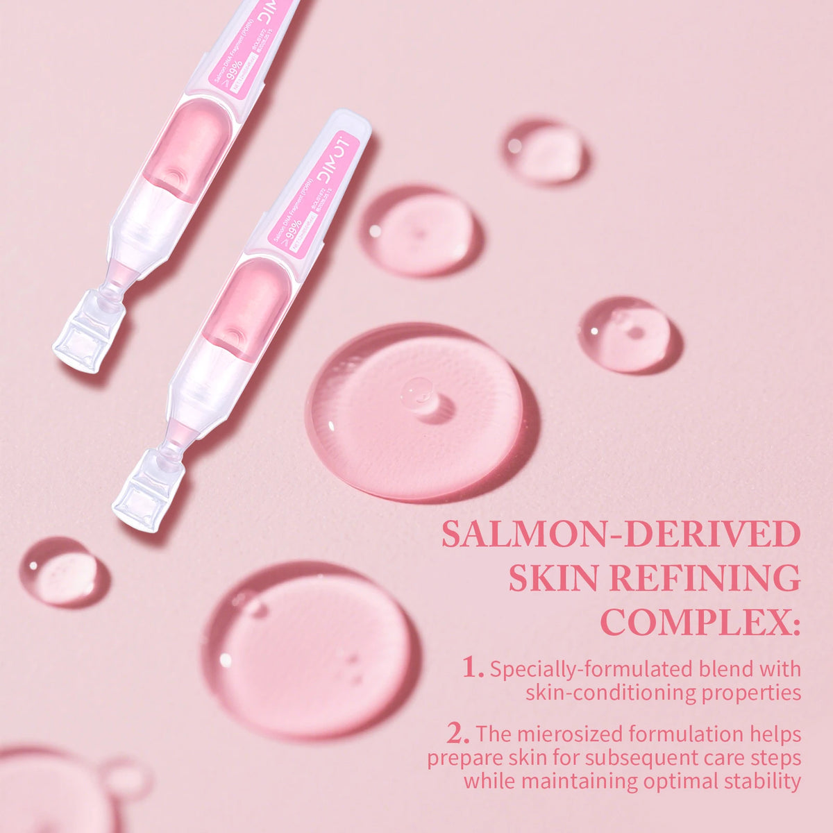 30pcs/Box PDRN Pink One Day Serum Deep Moisturizing,Repairs,Brightens,Reduces Sagging Skin Care Essence Multi-effect Benefits