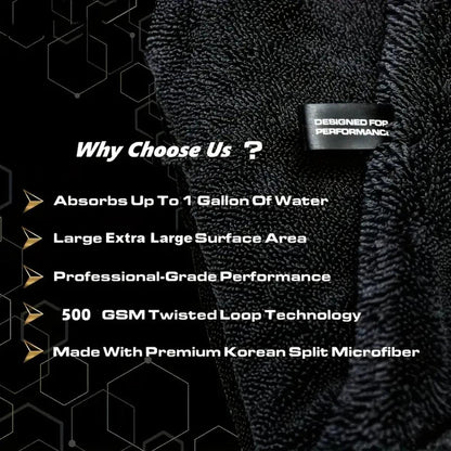 Dark gray car microfiber towel, oversized strong absorbent car wash cloth, high-efficiency cleaning wipe cloth