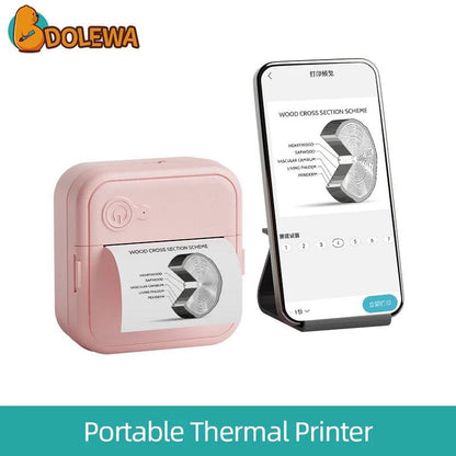 DOLEWA D8 Portable Mini Printers Wireless Bluetooth Inkless Sticker Maker Printer Tag Price Machine for Office School Kitchen