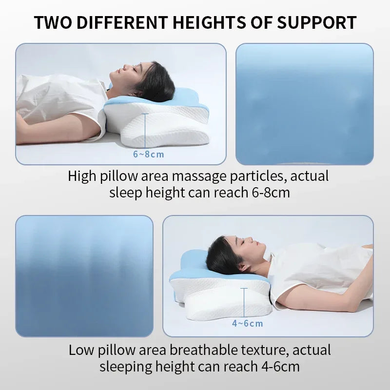 Cervical Orthopedic Pillow For Sleep Butterfly Ergonomic Memory Foam Pillow Slow Rebound Comfortable Neck Massage Bed Pillow