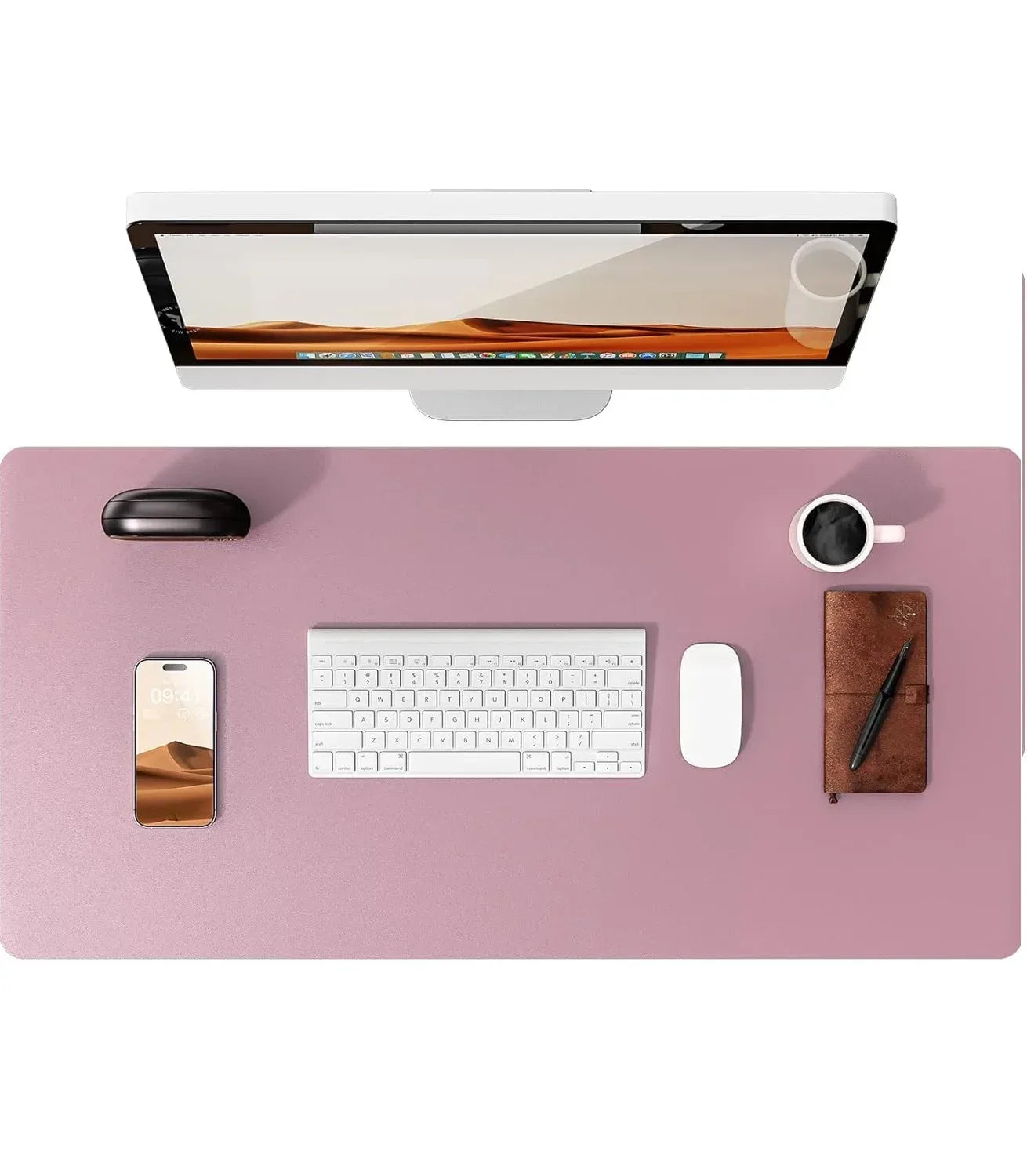 Large Mouse Pad,Office Desk Mat, Leather Desk Pad Protector, Non-Slip PU Leather Desk Blotter, Laptop Desk Pad - Urbizia