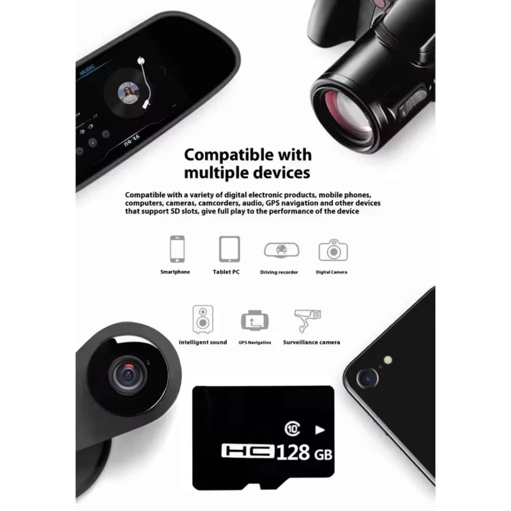10PCS Wholesale High-Speed Memory Cards 4GB, 8GB TF, SD Cards C10, 16GB, 32GB, 64GB, 128GB TF Cards for Cameras, Digital Devices