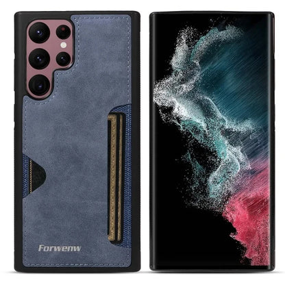 Retro Card Holder Phone Case for Samsung Galaxy S26 S24 S25 Ultra S23 S21 FE S22 S20 Plus Note 20 10 + Wallet PU Leather Cover