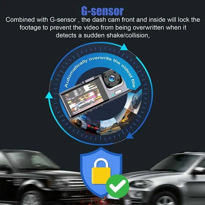 1080P Dual camera Dash Cam for cars,Front And Inside,car camera with IR Night Vision,Loop Recording,wide angle Car DVR Came