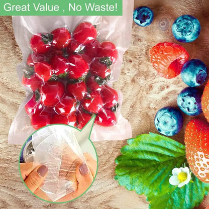 Heavy-Duty Vacuum Sealer Bags Roll with Seal - Cut-to-Size Sous Vide & Food Preservation System, Compatible with Vacuum Sealers