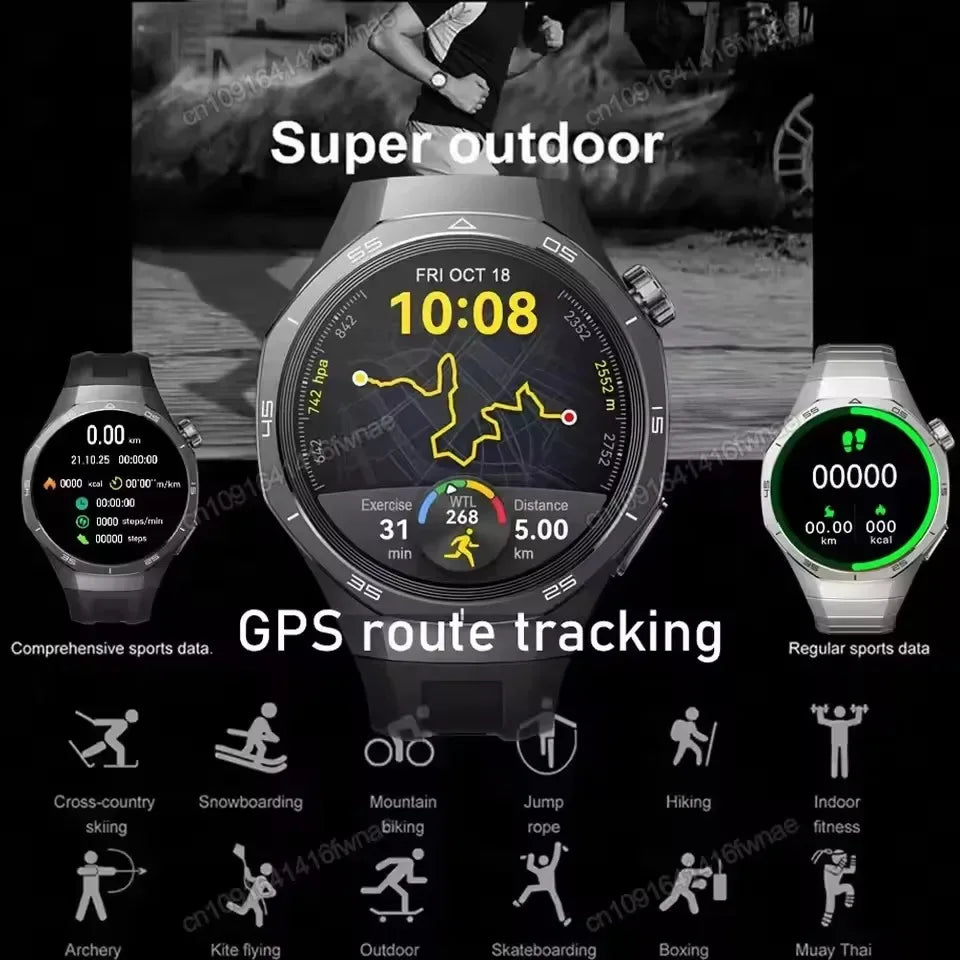New Watch 5 Smart Watch 5 Pro Men HD AMOLED Screen GPS Heart rate Bluetooth Call IP68 Waterproof Man Smartwatch Holiday Gifts - Urbizia