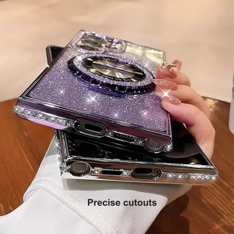 Samsung Diamond Glitter Magnetic Stand Shockproof Case