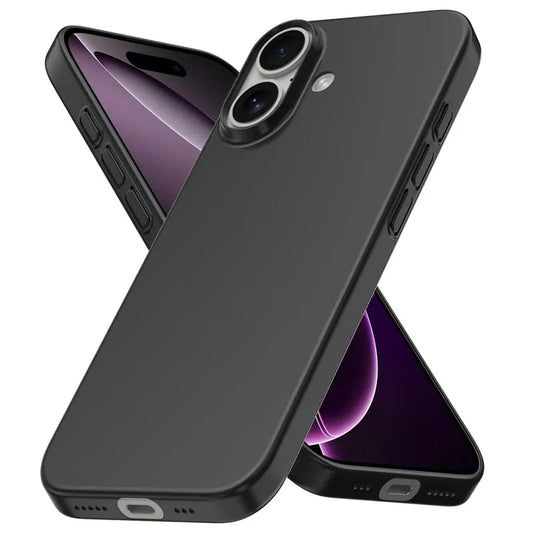 Luxury Black Matte Phone Case For iPhone 17 16 15 14 11 12 13 Pro Max 17 Air 15 Plus 13 Mini 16E Silicone Soft Back Cover Case