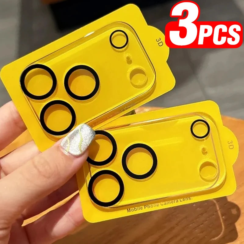 3PCS Tempered Glass Camera Lens Protectors for IPhone 17 Pro Max Air 16ProMax 15 14 13 HD Clear Lens Protective Films Glass