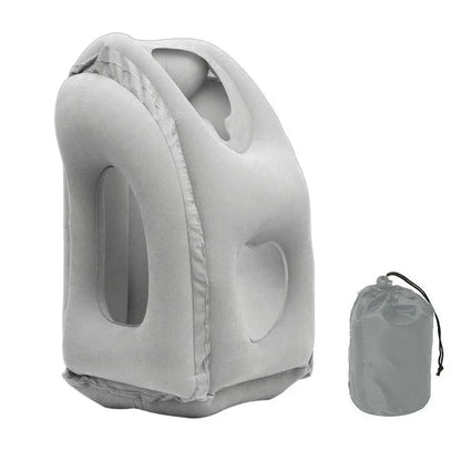 New Pattern Inflatable Travel Pillow Portable Chin Support Neck Pillow for Airplane Car Bus Train Office Nap Rest Support Pillow