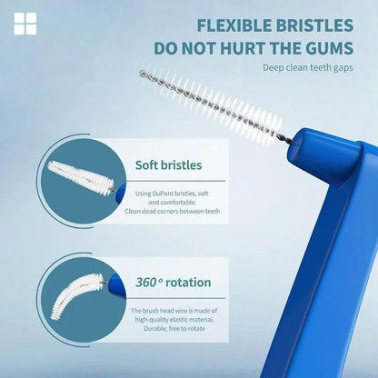 20Count for Cleaning Interdental Brush Cleaners Dental Tooth Flossing Head Oral Hygiene Angle with Portable Case Easy Use