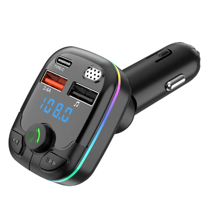 Bluetooth 5.0 Car FM Transmitter with Dual USB & Handsfree Charging - Urbizia