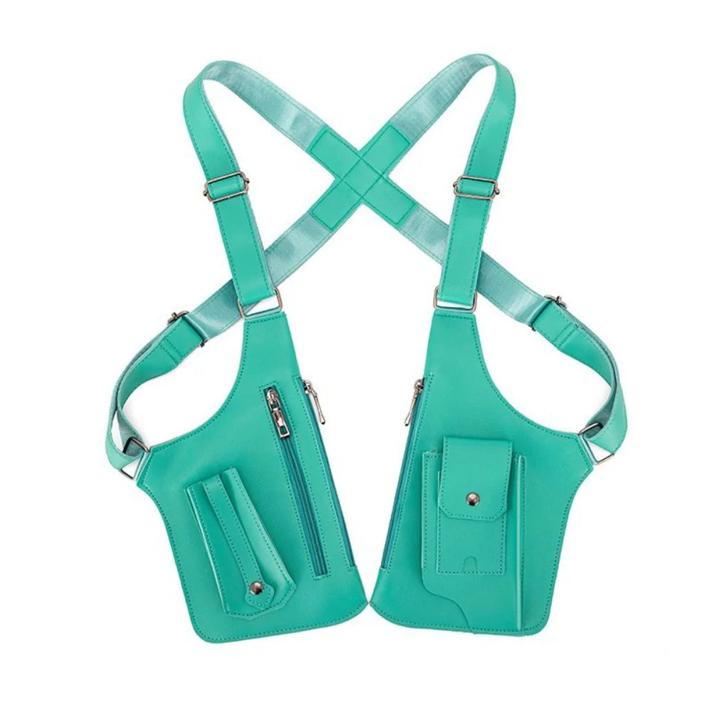Vintage Double Shoulder Armpit Bag Adjustable Strap Steampunk Underarm Strap Wallet Pocket Gothic Waterproof