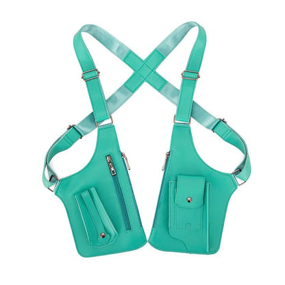 Vintage Double Shoulder Armpit Bag Adjustable Strap Steampunk Underarm Strap Wallet Pocket Gothic Waterproof