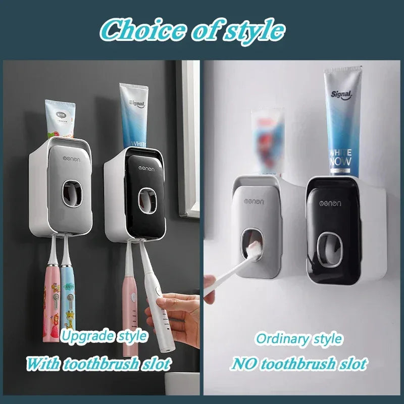 Automatic Toothpaste Dispenser & Wall-Mounted Toothbrush Holder - Urbizia