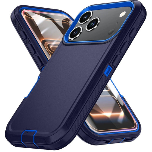 Shockproof Armor Defender Case for iPhone 11–17 with Stand – PC + TPU