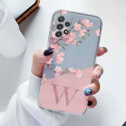 A-Z Letter Transparent Soft Slim Case for Samsung Galaxy