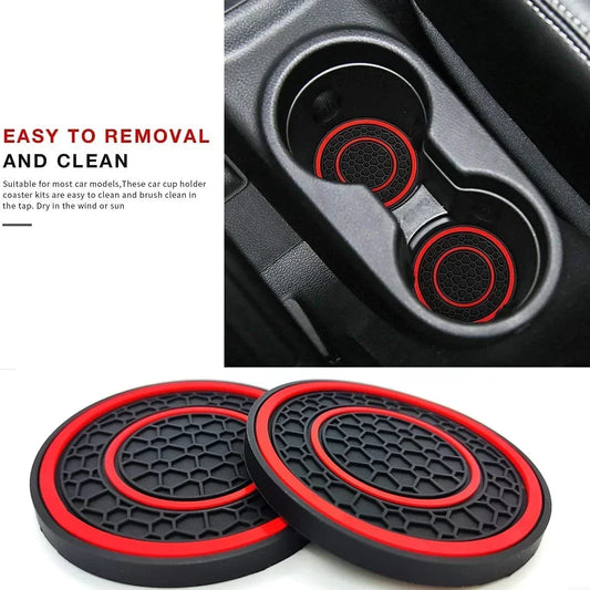 New 2-piece Anti Slip Mat, Car Coaster, Durable Car Cup Holder, Coaster, Universal, Dust-proof Protection for Car Interior
