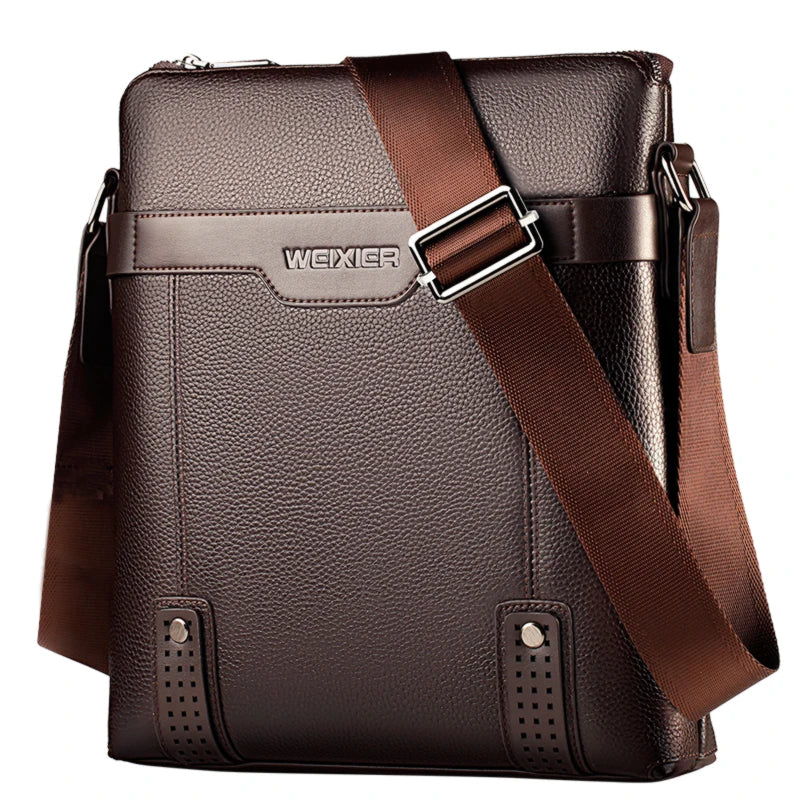 WEIXIER Brand Men's Shoulder Bag Fashion Vintage PU Leather Casual Large Capacity Backpack Messenger Male Crossbody Bag Business