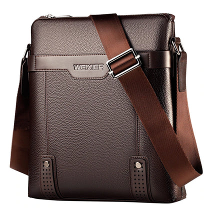 WEIXIER Brand Men's Shoulder Bag Fashion Vintage PU Leather Casual Large Capacity Backpack Messenger Male Crossbody Bag Business