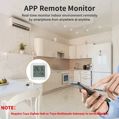 Tuya Zigbee Temperature Humidity Sensor For Smart Home LCD Screen Works With Alexa Google Home APP Smart Life Tuya Smart Yandex - Urbizia