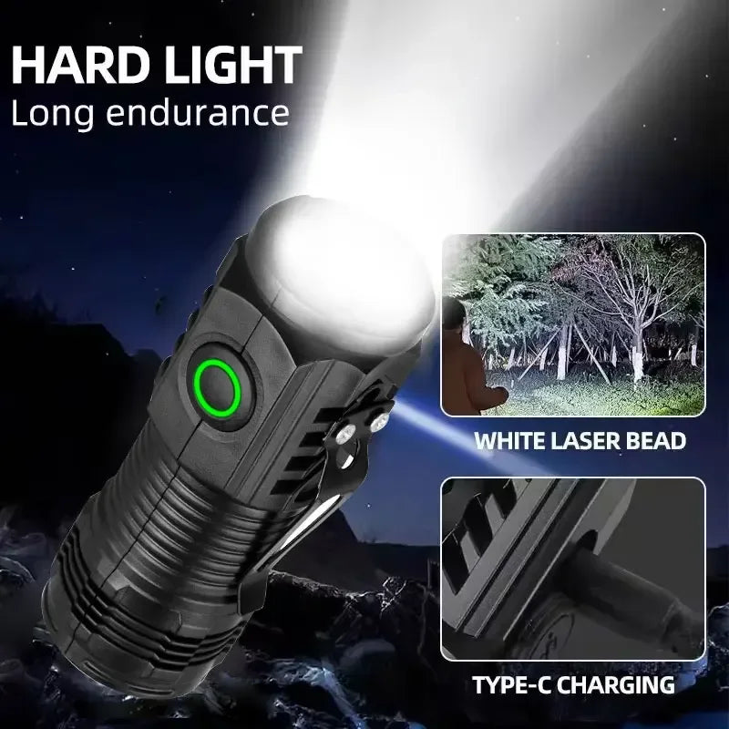 New Ultra Powerful Flashlight 3 Core LED Mini Tactical Flashlight Rechargeable High Power LED Torch Metal Pen Clip Hand Lamp - Urbizia