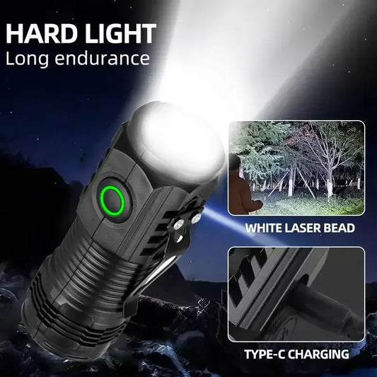 New Ultra Powerful Flashlight 3 Core LED Mini Tactical Flashlight Rechargeable High Power LED Torch Metal Pen Clip Hand Lamp - Urbizia