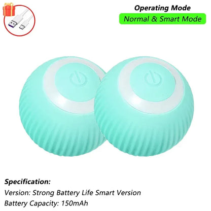 Dog Cat Interactive Ball Toy Automatic Rolling Ball Faux Tail Rechargeable Smart Pet Electric Toy Dog Cat Training Imitate Mouse - Urbizia