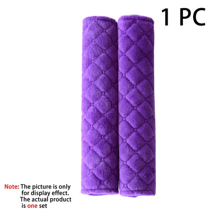 1 PC, Short plush shoulder guard for car seat belts, solid color, comfortable and extended shoulder guard