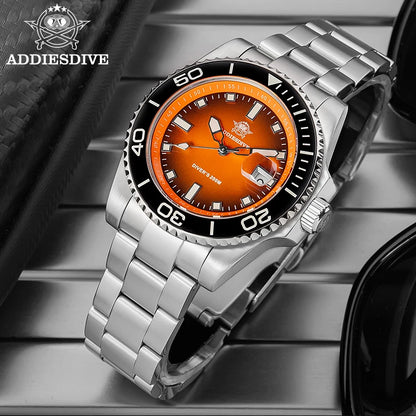 ADDIESDIVE Men's Watch Quartz Stainless Steel Diving Watch 200M Super Luminous Luxury Watch Reloj Hombre NEW Watch Reloj Hombre