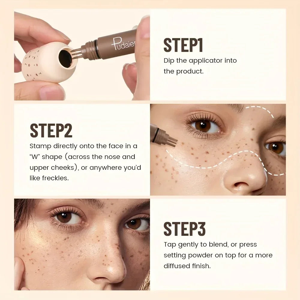 Freckle Stamp Makeup Pen Waterproof, Natural Look Dot Freckles, Long Lasting, Sweatproof, Beginner Friendly - Urbizia