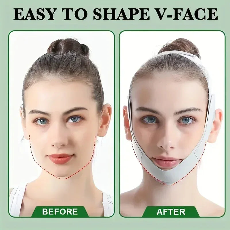 Overnight Face Lift Band with Graphene Fiber - Double Chin Reducer & Jawline Definer, Washable Reusable Beauty Strap 5 Sizes - Urbizia